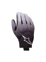 Alpinestars Reef V2 Gloves, Motorcycle Gloves, Mid Gray and Black gradient, White Star Logo and brand name on index finger, short cuff urban design with TPU knuckle protection and stretch textile