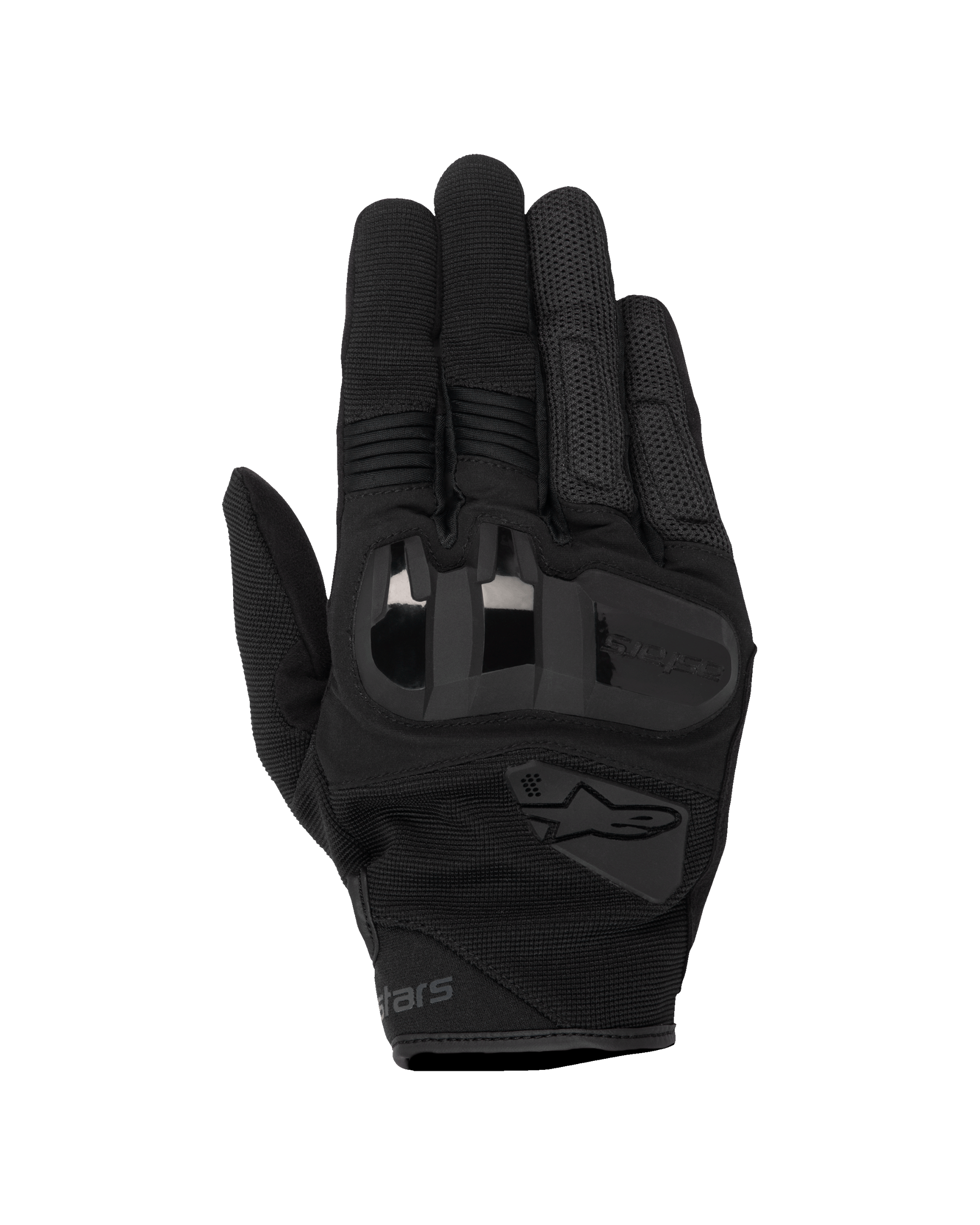 Alpinestars Chrome V2 Gloves, Motorcycle Riding Gloves, Black Asphalt, featuring 3D soft TPU knuckle protection, stretch mesh ventilation panels, and accordion finger inserts, short cuff urban design
