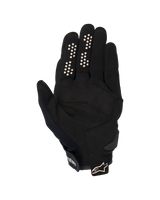Alpinestars Chrome V2 Gloves, Urban Motorcycle Gloves, Black and Almond, palm side view featuring synthetic suede palm, silicone grip dots on index and middle fingers, and short cuff with adjustable strap and logo.