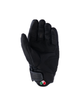 Alpinestars Mustang V3 Leather Gloves, Black, Palm View, premium goat leather construction with reinforced grip zones, short cuff with hook and loop closure and small embroidered logo patch, urban motorcycle protective gear