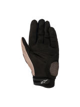 Alpinestars Megawatt V2 Gloves, Off-Road Motocross Gloves, Stone Black, palm view showcasing reinforced thumb and palm area, textured grip, and Velcro wrist adjustment with the white Alpinestars logo.
