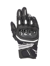 Alpinestars SPX AC V2 Gloves, Short Motorcycle Summer Gloves, Black and White, CE Certified, leather and mesh construction with hard carbon knuckle protection