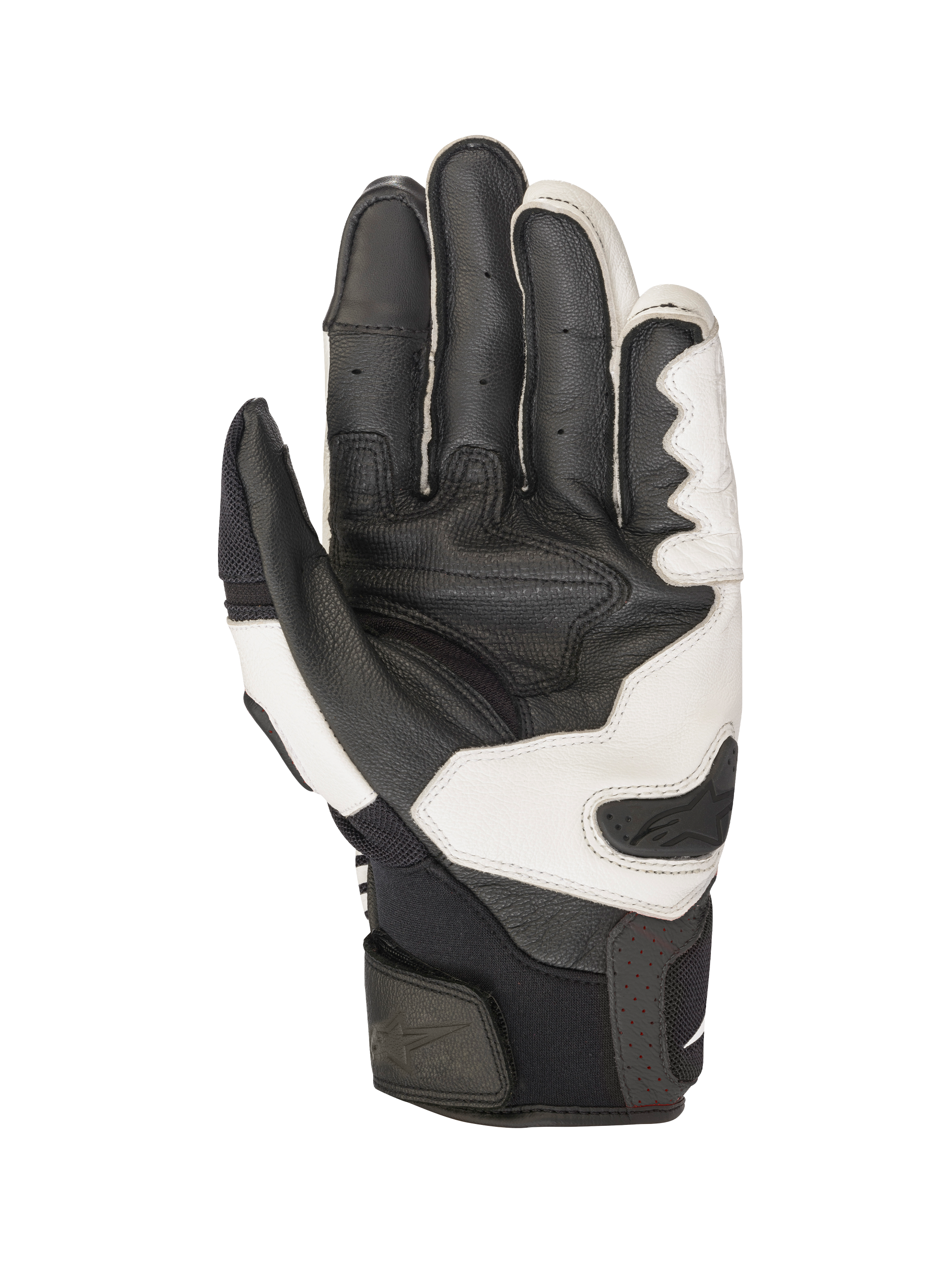 Alpinestars SPX AC V2 Gloves, Motorcycle Road Gloves, Black and White, CE Certified, premium leather and mesh construction with palm slider and touchscreen fingertips