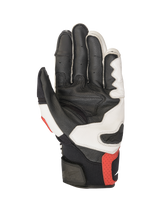 Alpinestars SPX AC V2 Gloves, motorcycle riding gloves, white, black and bright red, CE-certified leather and mesh construction with touchscreen compatibility