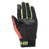 Alpinestars X Diesel AS-DSL Shotaro Glove, Urban Motorcycle Riding, Black and Red Fluo, Synthetic Suede Palm.
