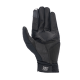 Alpinestars FQ20 Reef Monster Gloves, black men's urban motorcycle gloves with a maze-patterned palm and white 20 logo.