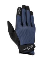 Alpinestars Stated Air urban motorcycle gloves, dark blue and black, with breathable airprene mesh construction.