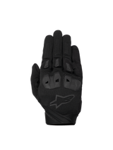 Alpinestars SP X 1 Gloves, black men's motorcycle racing gloves with TPR knuckle protection and CE certified textile.