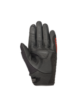 Alpinestars SMX-1 Air V2 black and red motorcycle gloves, featuring a reinforced leather palm for sport road riding.