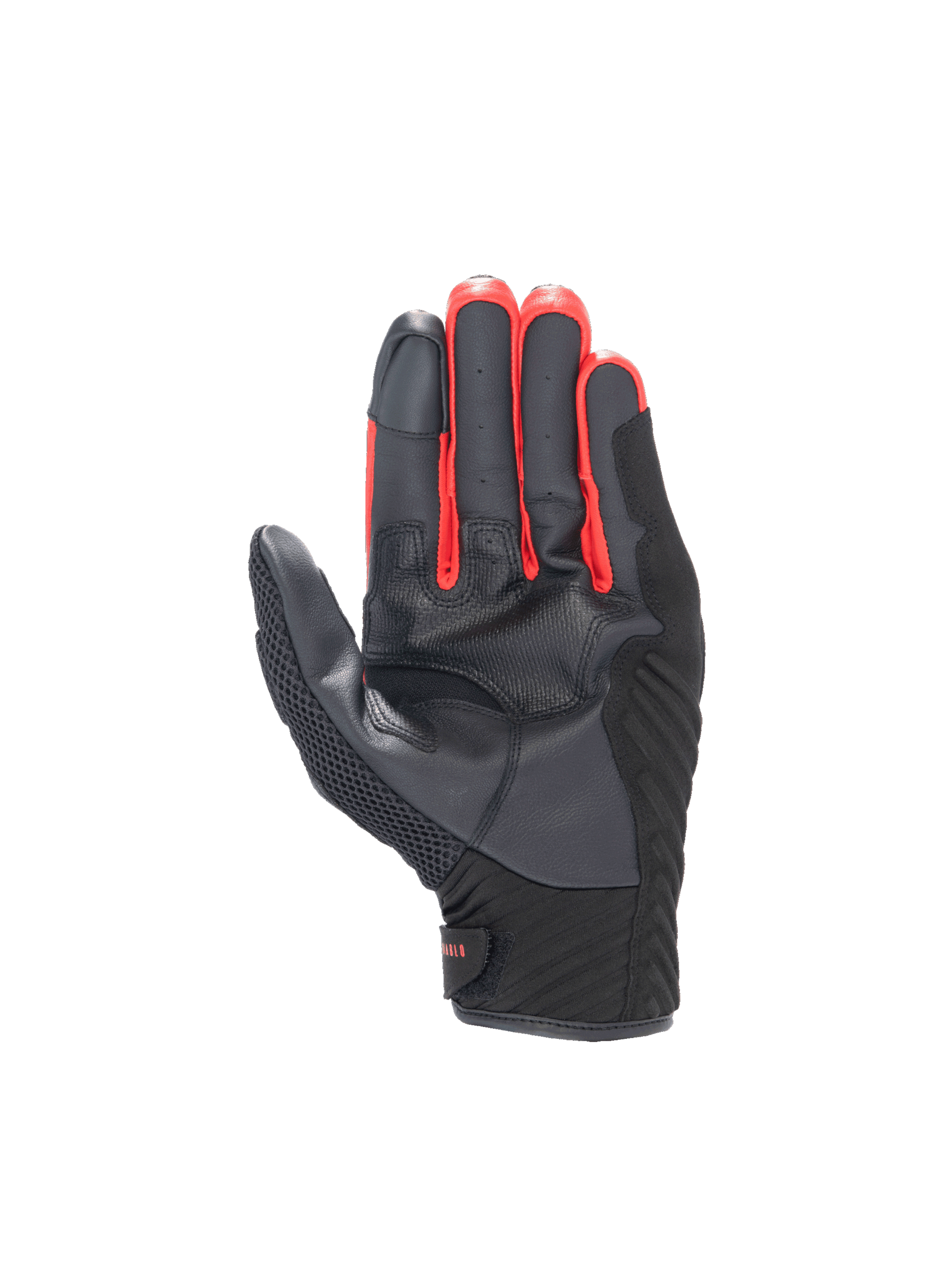 Alpinestars FQ20 SMX-1 Air V2 Monster Gloves, black and red leather motorcycle road gloves showing the palm grip.