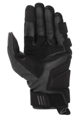 Alpinestars Phenom Leather Air Gloves, Motorcycle Gloves, Black, palm view featuring premium goat leather construction, reinforced padding, and adjustable wrist strap with branding