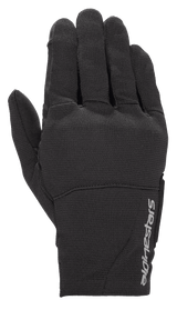 Alpinestars Stella Reef Women's Urban Motorcycle Gloves, Black Reflective stretch fabric with silver logo.