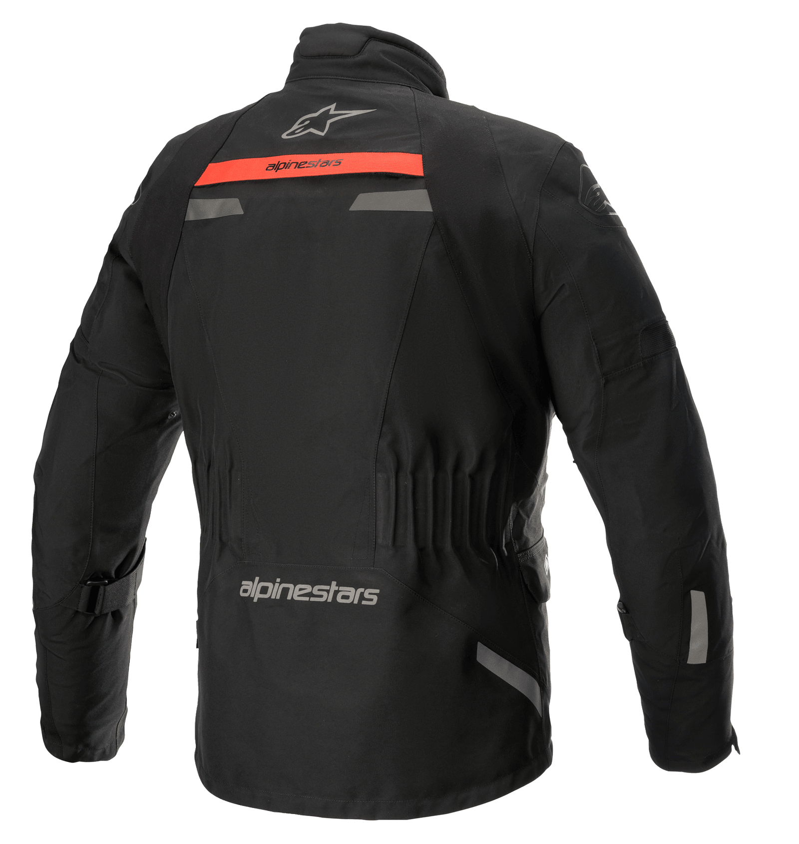 Alpinestars Altamira GORE-TEX Jacket, waterproof adventure touring motorcycle jacket in black and bright red with reflective accents.