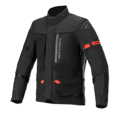Alpinestars Altamira GORE-TEX Jacket, Men's Adventure Touring Motorcycle Jacket, Black and Bright Red, waterproof textile.