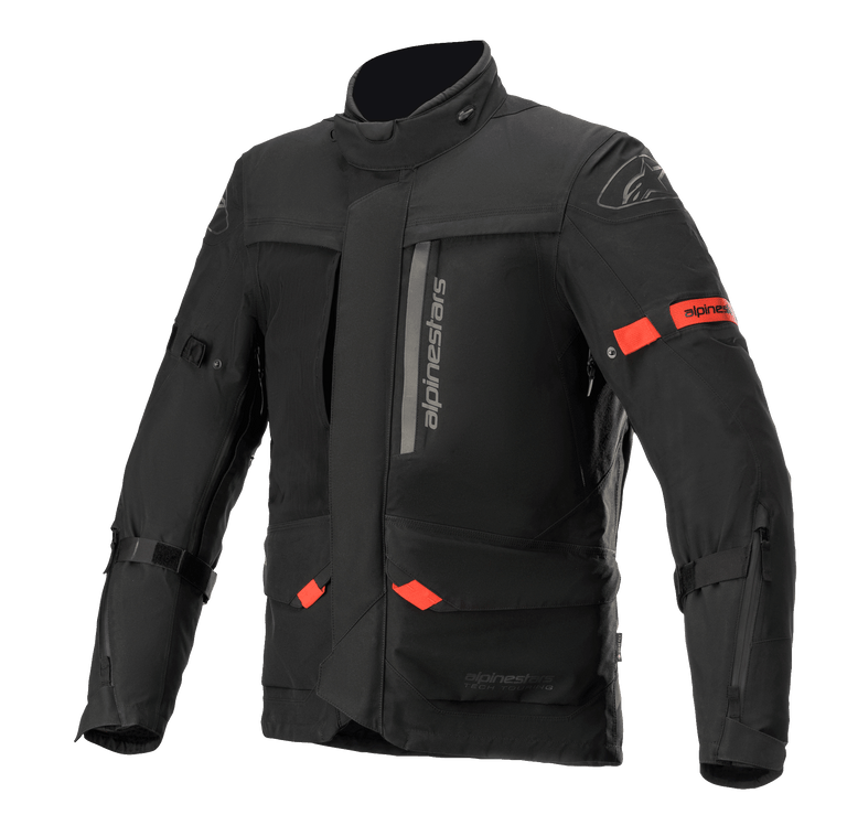 Alpinestars Altamira GORE-TEX Jacket, Men's Adventure Touring Motorcycle Jacket, Black and Bright Red, waterproof textile.