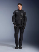 Alpinestars ST-7 2L GORE-TEX Pants, Black Motorcycle Touring Pants, Waterproof and Breathable, Full-body view worn with matching jacket, Premium technical construction for adventure riding
