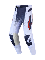 Alpinestars Techstar Swan Motocross Pants, light lilac and dark gray with red fluo accents and leather inner knees.
