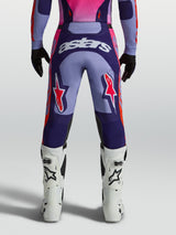 Alpinestars Racer Air Hunt Pants, Motocross Gear, Men, Purple and Pink Fluo, ventilated mesh panels, rear view on-model.