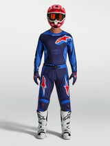 Alpinestars Racer Hunt Pants, Men's Motocross Gear, Strong Blue and Fire Red, durable polyfabric construction.