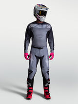 Alpinestars Racer Amber Pants, Men's Motocross Gear, Graystone and Cold Gray with Light Lilac accents, pre-curved racing fit.