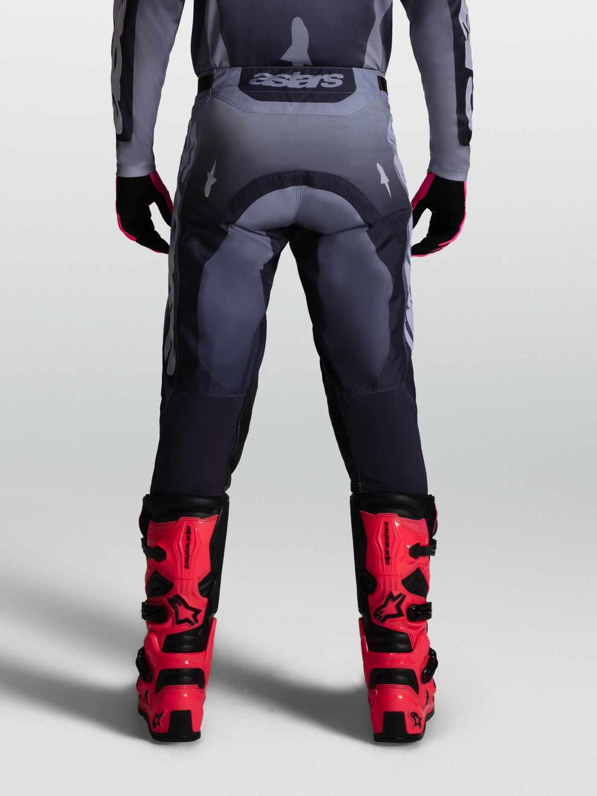 Alpinestars Racer Amber Pants, Men's Motocross Racing Pants, Graystone and Cold Gray, durable 600D polyfabric, rear view.