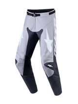 Alpinestars Racer Amber Men's Motocross Pants, Gray and Light Lilac, 600D polyfabric with leather knee panels.