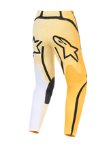 Alpinestars 2026 Fluid Apex Pants, Motocross Pants, Yellow and Black with white accents, rear view featuring bold black Astars logo, asymmetric design with durable reinforced panels and pre-curved fit.