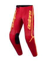 Alpinestars Fluid Apex V2 Pants, Men's Motocross Pants, Fire Red and Gold, lightweight polyfabric with 600D reinforcements.