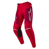Alpinestars 2024 Racer Hoen Pants, Motocross Pants, Mars Red Burgundy, featuring burgundy thigh panels and white Alpinestars branding on the knees and hips, black inner knee grip panels, sporty pre-curved design for off-road performance