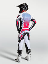 Alpinestars Fluid Drag Pants, Motocross Riding Gear, Men's, White and Black with Red Accents, rear view on model.