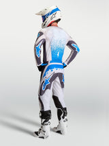Alpinestars Fluid Drag Pants, Men's Motocross Racing Pants, White and Blue, 600D polyfabric, rear view on-model.