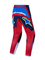Alpinestars 2027 Fluid Drag Pants, Men's Motocross Pants, Blue Navy and Fire Red, durable 600D polyfabric construction.