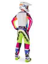 Alpinestars Limited Edition Supertech Hay Pants, Men's Motocross Gear, White with neon yellow and pink graphics.