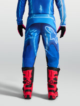 Alpinestars Fluid Kepler Men's Motocross Pants in Blue, durable 600D polyfabric construction, shown on model.