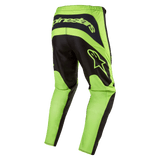Alpinestars 2024 Fluid Lurv Motocross Pants in Black and Yellow Fluo, featuring durable poly-fabric and pre-curved legs.