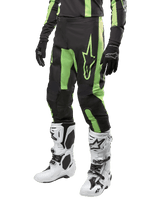 Alpinestars 2024 Fluid Lurv Pants, Motocross gear for men, Black and Yellow Fluo, durable poly-fabric with an ergonomic fit.