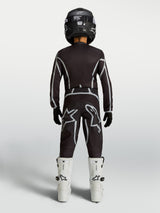 Alpinestars Youth Fluid Apex V2 Pants, black and silver youth MX pants with ergonomic riding fit, shown from the rear.