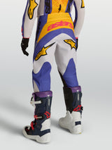 Alpinestars Youth Fluid Drag Pants, Blue and White Motocross gear for young riders with 600D polyfabric construction.