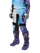 Alpinestars Women Stella 2024 Fluid Pant, Motocross Pants, White and Turquoise, ergonomic women's fit for off-road racing.