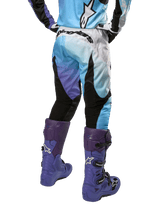Alpinestars Women Stella 2024 Fluid Pant, Motocross Racing Pants, Woman, White, Turquoise and Purple, performance rear view.
