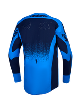 Alpinestars 2027 Techstar Swan Jersey, Men's Motocross Jersey, Blue and Navy, back view featuring laser-cut ventilation.