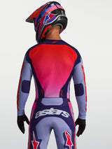 Alpinestars Racer Air Hunt Jersey, Men's Motocross Jersey, Purple and Pink Fluo, breathable mesh for off-road racing.