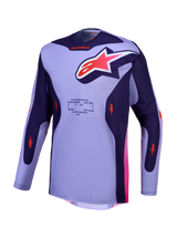 Alpinestars Racer Air Hunt Jersey, purple and violet motocross racing jersey with breathable mesh and pink accents.
