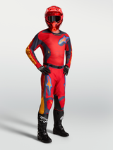 Alpinestars Racer Hunt Jersey, men's motocross gear in fire red and graystone, performance race fit with ventilated mesh.