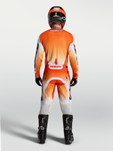 Alpinestars Racer Amber Jersey, rear view on-model, orange and white motocross jersey with breathable race fit.