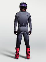 Alpinestars 2027 Racer Amber Gear Set, back view of Men's Gray and Lilac Motocross Jersey and Pants on-model.