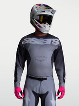 Alpinestars 2027 Racer Amber Jersey, Men's Motocross Jersey, Gray and Dark Gray, moisture-wicking ventilated polyfabric.