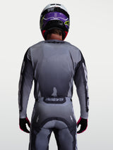 Alpinestars Racer Amber Jersey, gray and light lilac performance motocross jersey for off-road riding, rear view.