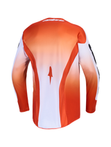 Alpinestars Racer Amber Jersey, Red and White Men's MX Jersey with moisture-wicking polyfabric and a drop tail.