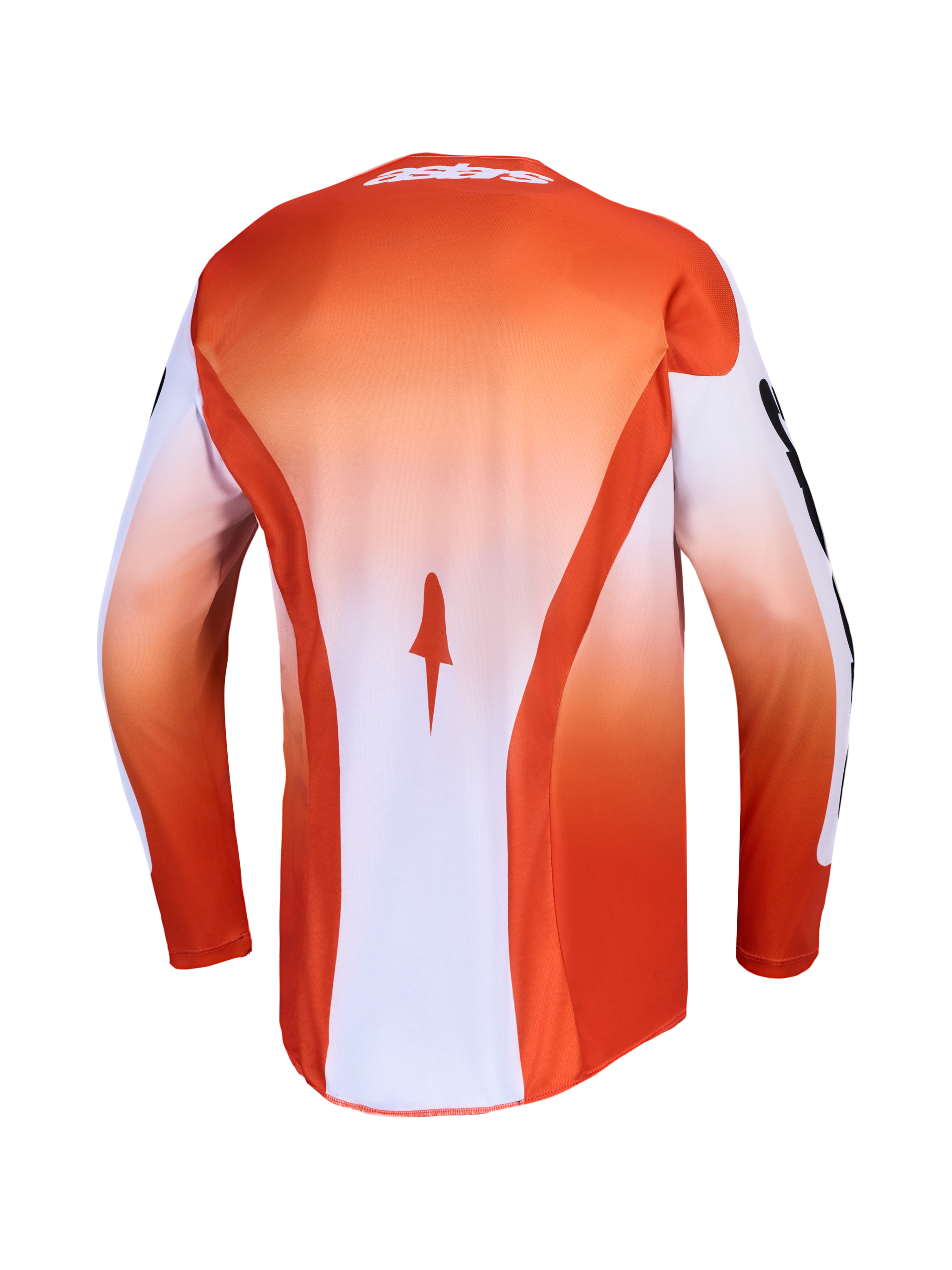 Alpinestars Racer Amber Jersey, Red and White Men's MX Jersey with moisture-wicking polyfabric and a drop tail.